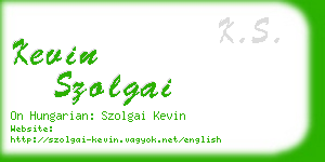 kevin szolgai business card